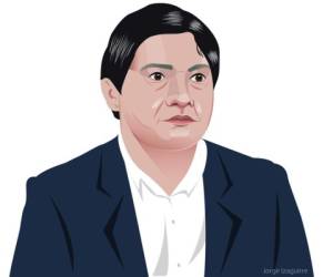 Wilfredo Méndez, precandidato presidencial por el movimiento Honduras Libre del partido Libre. Ilustración: Jorge Izaguirre.