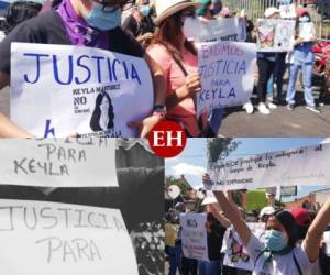 Este lunes organizaciones, amigos y familiares desarrollaron varias protestas frente a la posta policial donde fue hallada muerta la estudiante de 26 años. Asimismo, la acción fue repetida en diversas zonas del país. Fotos Estalin Irías| EL HERALDO