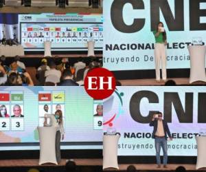 Después de varios atrasos y el zafarrancho de la noche del sábado, finalmente el Consejo Nacional Electoral (CNE) pudo llevar a cabo el sorteo de la ubicación en las papeletas electorales para las elecciones generales del 28 de noviembre, en un evento celebrado en el distrito hotelero Plaza San Martín de la capital. Fotos: Marvin Salgado | EL HERALDO