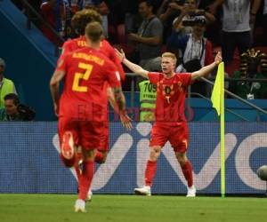 Kevin De Bruyne anotó el 2-0 para Bélgica sobre Brasil en el primer tiempo. Foto:AFP