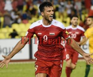 Omar Al Somah anotó el gol del empate para el equipo sirio. Foto: Agencia AFP