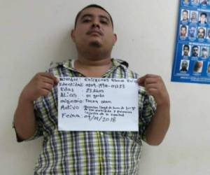 Erick Ramos Ruiz es originario de Colón y fue capturado este martes en San Pedro Sula. Foto: Cortesía