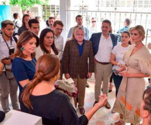 Ivanka Trump durante su reunión con delegados de Juan Guaidó. Foto: AFP.