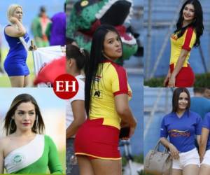 Estas son las bellezas que adornan el primer partido de la pentagonal entre Marathón y Motagua. Fotos: EL HERALDO.