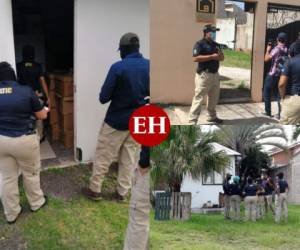 Este domingo 12 de julio, agentes de la Agencia Técnica de Investigación Criminal (Atic) allanaron la vivienda de la madre del exdirector de Inversiones Estratégicas de Honduras (Invest-H), Marco Bográn, en busca de documentación sobre la compra de los hospitales móviles. Fotos: Cortesía.