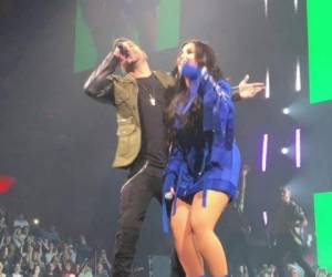 Demi Lovato y Luis Fonsi interpretan la canción 'Échame la culpa' en Miami. Foto cortesía Instagram