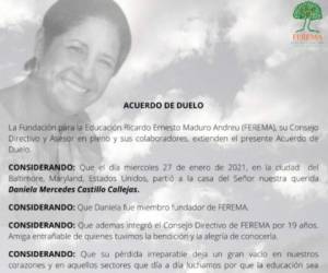 Por 19 años Castillo Callejas integró el consejo directivo de Ferema, por lo que se decretó tres días de duelo sin suspensión de labores.