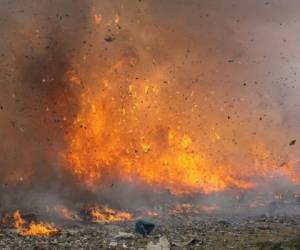 Más de 500 mil lempiras en pólvora fueron incinerados.