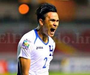 Denil Maldonado celebra el primer gol de Honduras. Foto: AFP / EL HERALDO.