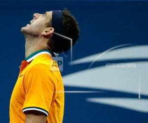 El argentino Juan Martín del Potro se lamenta tras fallar un punto ante el serbio Novak Djokovic en la final del Abierto de Estados Unidos.