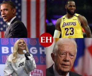 Políticos, artistas y deportistas estadounidenses celebraron este sábado el anuncio de la victoria del demócrata Joe Biden en las presidenciales de Estados Unidos. Fotos: AFP