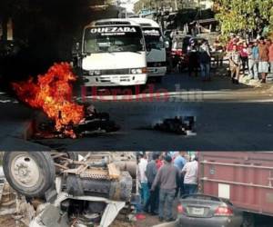 Los hechos violentos y las tragedias no pararon esta semana en Honduras. Entre lo más dantesco fue el ataque contra un joven que fue quemado vivo, solo segundos después que le quitó la vida a un conductor de bus en la capital. Aquí un recuento de los sucesos ocurridos en distintas zonas del país en imágenes.