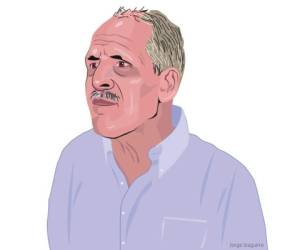 Nasry 'Tito' Asfura, precandidato presidencial de la corriente Unidad y Esperanza del Partido Nacional. Ilustración: Jorge Izaguirre.