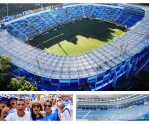 El estadio Cuscatlán tiene una capacidad máxima de 50 mil personas. Recientemente fue pintado de azul.