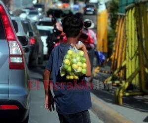 Jeffry es uno del casi medio millón de niños y niñas que trabajan en Honduras . Foto: EL HERALDO/ David Romero.