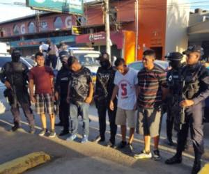 Las primeras capturas de los diferentes operativos se realizaron en el municipio de Choloma en Cortés. Foto: PN