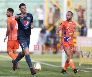 Celebración de Marcelo Estigarribia en el juego de Motagua ante Lobos UPNFM. Foto:David Romero / EL HERALDO