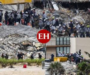 Han pasado seis días desde el derrumbe de un edificio en Miami, Florida, y las familias, desesperadas por ver avances, soportaban una desgarradora espera por respuestas. Fotos: AFP