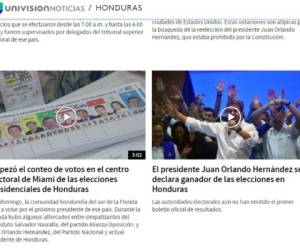 Univisión, un medio estadounidense fue de los primeros en publicar noticias sobre los comicios de Honduras.