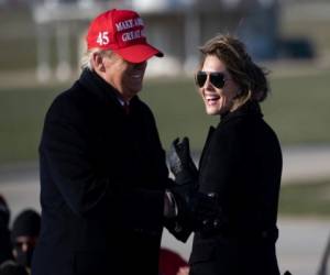 El presidente de los Estados Unidos, Donald Trump, durante un mitin de Make America Great Again en el Aeropuerto Regional de Dubuque en Dubuque, Iowa. Foto: Agencia AFP.