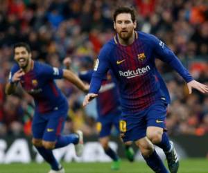 Leo Messi, delantero del Barcelona, celebrando un gol del Barcelona. (AFP)