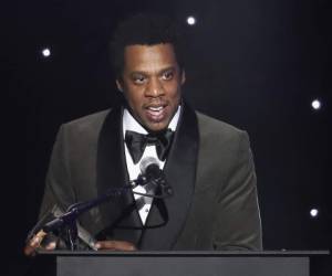 Jay-Z habla en la Gala Pre-Grammy y Saludo a conos de la Indistria en el Hotel Sheraton Times Square en Nueva York. Foto: Michael/Foto: AP.