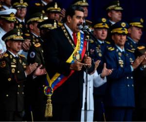 Nicolás Maduro este sábado en un acto en apoyo de la Guardia Nacional de Caracas. Foto AFP