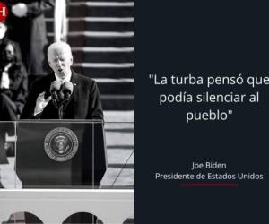 El nuevo mandatario de Estados Unidos, Joe Biden, sorprendió con un contundente discurso de ascenso como el 46 presidente del país norteamericano. Biden, se refirió a sus adeptos y a sus adversarios, a los retos que le esperan y a sus metas para convertirse en el 'mejor presidente' del país. A continuación un recuento de sus frases más significativas.