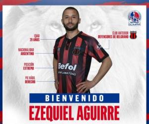 Aguirre llega a los leones a llenar la plaza de extranjero que dejó vacante el defensor paraguayo José Cañete, quien nunca pudo consolidarse en el equipo de Pedro Troglio y finalmente fue dado de baja antes del cierre del Torneo Apertura 2020.