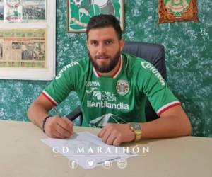 Michael Osorio firmó contrato esta tarde con con el cuadro sampedrano. Foto: Marathón.