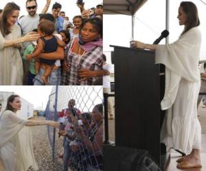 Angelina Jolie captó la atención por su belleza y la bonita labor que está realizando en la frontera colombo-venezolana. Usó un vestido bohemio, de manta, bastante cómodo. Fotos AP| AFP