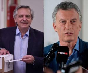En esta composición aparecen el peronista de centroizquierda Alberto Fernández y el gobernante liberal Mauricio Macri.