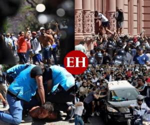 El velatorio público finalizó una hora y media antes de lo previsto, ante una serie de incidentes en las calles y el caos provocado por muchos hinchas que hicieron fila durante más de ocho horas para despedirse del '10'. Fotos: AFP/AP