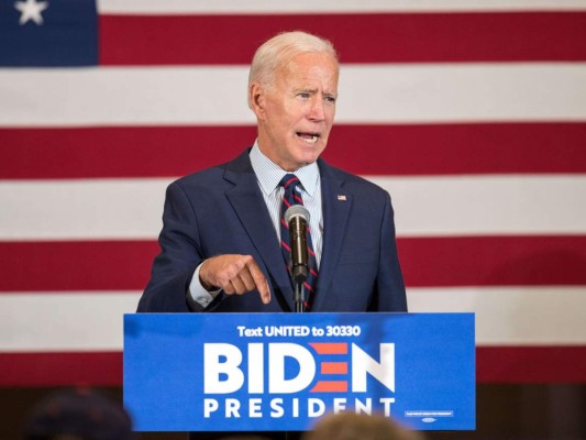 (FILES) In this file photo taken on March 10, 2020, Democratic presidential hopeful Joe Biden leaves after speaking at the National Constitution Center in Philadelphia, Pennsylvania. - Biden on Mat 1, 2020, emphatically denied sexually assaulting a former staffer, saying the incident she claims occurred in 1993 'never happened.' 'They aren't true. This never happened,' Biden said of the accusations made by Tara Reade, a former staffer in his US Senate office. (Photo by Mandel NGAN / AFP)