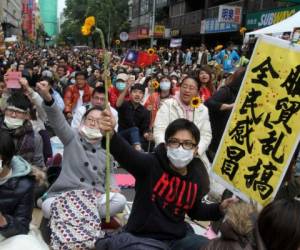 Imagen generalde una protesta en las calles de Taipéi, la capital de Taiwán.