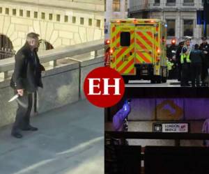 Dos personas murieron y el agresor fue abatido a tiros por la policía británica en un ataque con cuchillo este viernes en el London Bridge, un puente en el corazón de Londres, donde un atentado en 2017 ya causó ocho muertos. Fotos: AP/AFP
