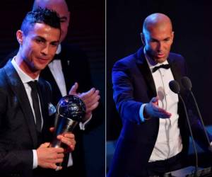 Cristiano Ronaldo y Zinedine Zidane ganaron los premios más importantes de la noche. (Fotos: AFP)