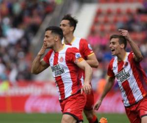 Àlex Granell tras anotar el gol del empate entre el Girona y Levante. Foto Cortesía Girona FC