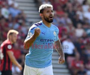 El argentino Sergio Agüero marcó un doblete. Foto: AFP.