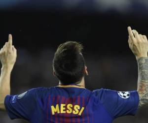 El argentino Lionel Messi suma su primer doblete en esta nueva edición de la Champions League (Foto: Agencia AFP)