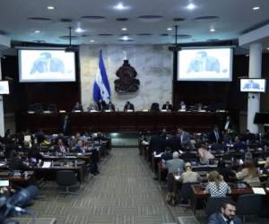 Así se desarrolló la sesión en el Congreso la noche de este lunes. Foto cortesía Twitter.