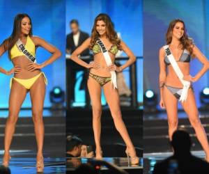 Miss Colombia, Andrea Tovar; Miss Panamá, Keity Drennan; y Miss Perú, Valeria Piazza.