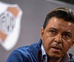 El técnico del argentino River Plate, Marcelo Gallardo, en conferencia de prensa. Foto: Agencia AFP / El Heraldo.