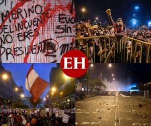 Las fuertes protestas que se desataron luego de que el Congreso de Perú destituyera a Martín Alberto Vizcarra como presidente de la Nación, obligó a Manuel Marino a renunciar tras solo cinco días después de haber asumido el cargo. Fotos: Agencia AFP.