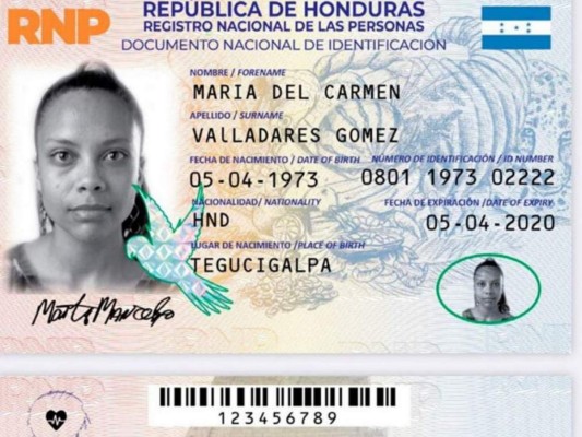 Este es el diseño de la nueva tarjeta de identidad que tendrán los hondureños a partir diciembre de este año.