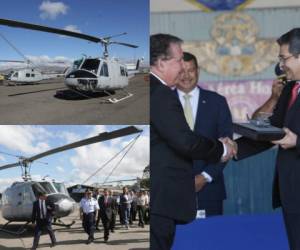 El presidente Juan Orlando Hernández participó este miércoles en la entrega que hizo Estados Unidos de la tercera aeronave Cessna 208B Grand Caravan EX a la Fuerza Aérea Hondureña (FAH). Fotos cortesía Facebook
