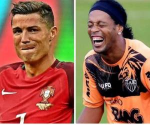 CR7 quiso imitar la jugada de Ronaldinho, pero no le salió como él lo esperaba.