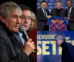 Apasionado del ajedrez y respetado en LaLiga por su gusto por el buen juego inspirado de los preceptos de Johan Cruyff, Quique Setién, de 61 años de edad, un entrenador casi desconocido fuera de España, ha sido el elegido por el FC Barcelona para sustituir a Ernesto Valverde, después de haber hecho brillar a equipos modestos. (Fotos: AFP)