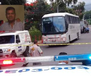 La víctima fue identificada como Francisco Carbajal, conductor de la unidad de transporte. (Foto: Estalin Irías/ El Heraldo)