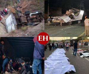 Asfixiados, amontonados como animales y sintiéndose cautivos. Los migrantes se juegan la vida en los tráileres que los llevan a la frontera con Estados Unidos, sufriendo desgracias como la de 55 indocumentados que murieron en un accidente en México. Fotos: AFP/ Cortesía